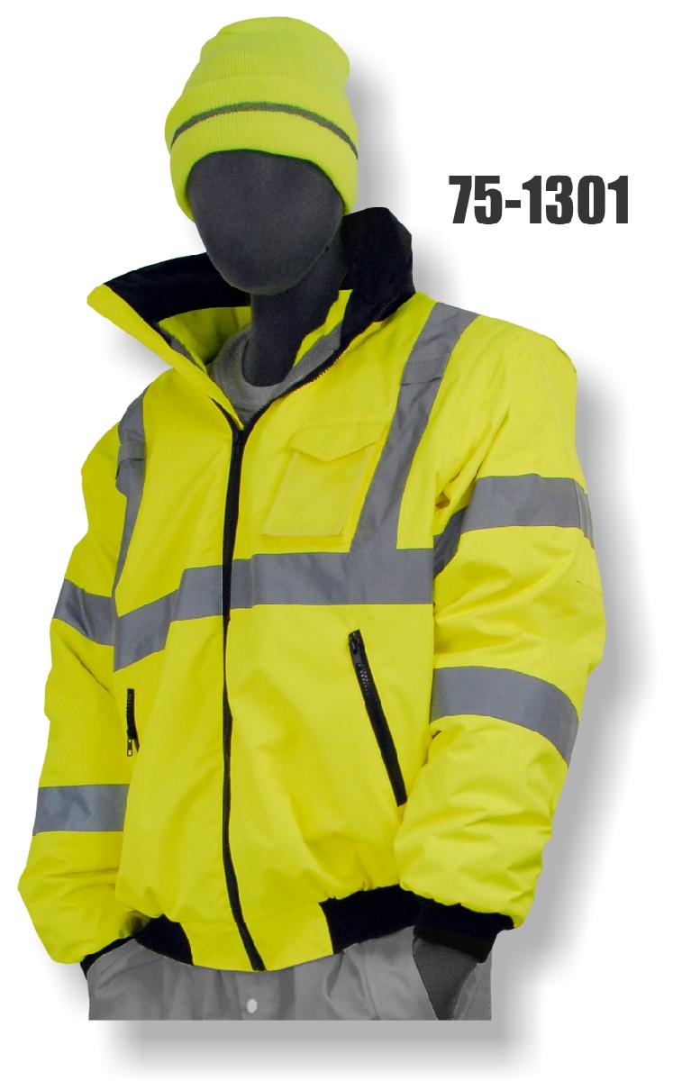 PU coated polyester with fully taped seams, removable liner, ANSI Class 3, Waterproof