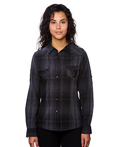 Burnside Ladies' Western Plaid Long-Sleeve Shirt