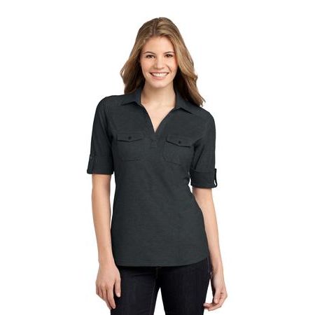 Port Authority &#174;  Ladies Oxford Pique Double Pocket Polo. L557