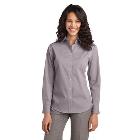 Port Authority &#174;  Ladies Fine Stripe Stretch Poplin Shirt. L647