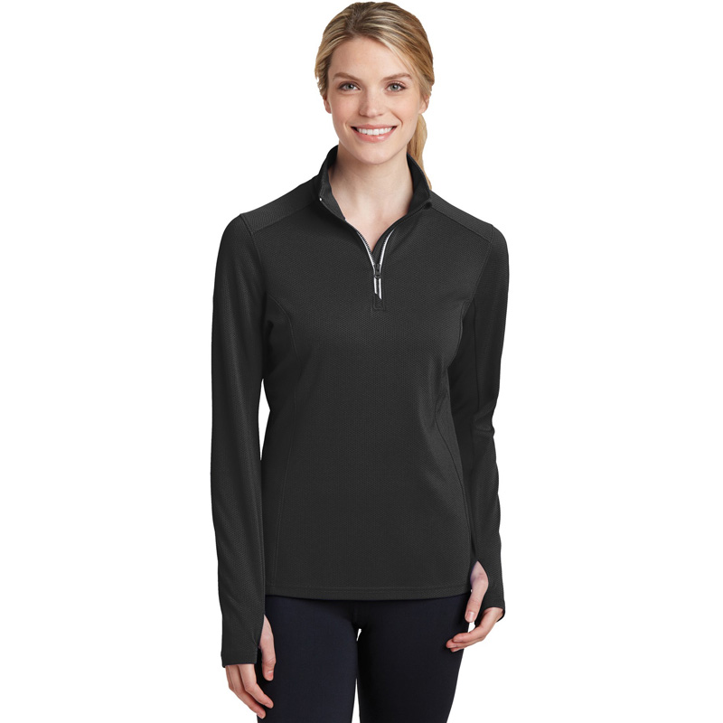 Sport-Tek &#174;  Ladies Sport-Wick &#174;  Textured 1/4-Zip Pullover.  LST860