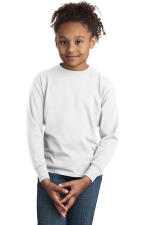 Hanes - Youth Tagless 100% Cotton Long Sleeve T-Shirt. 5546