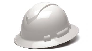 RIDGELINE FULL BRIM HARD HAT, 6 PT, WHITE