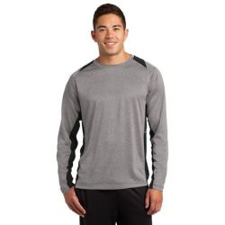 Sport-Tek &#174;  Long Sleeve Heather Colorblock Contender Tee. ST361LS