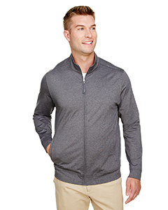 UltraClub Men's Navigator Heather Performance Full-Zip. UC400